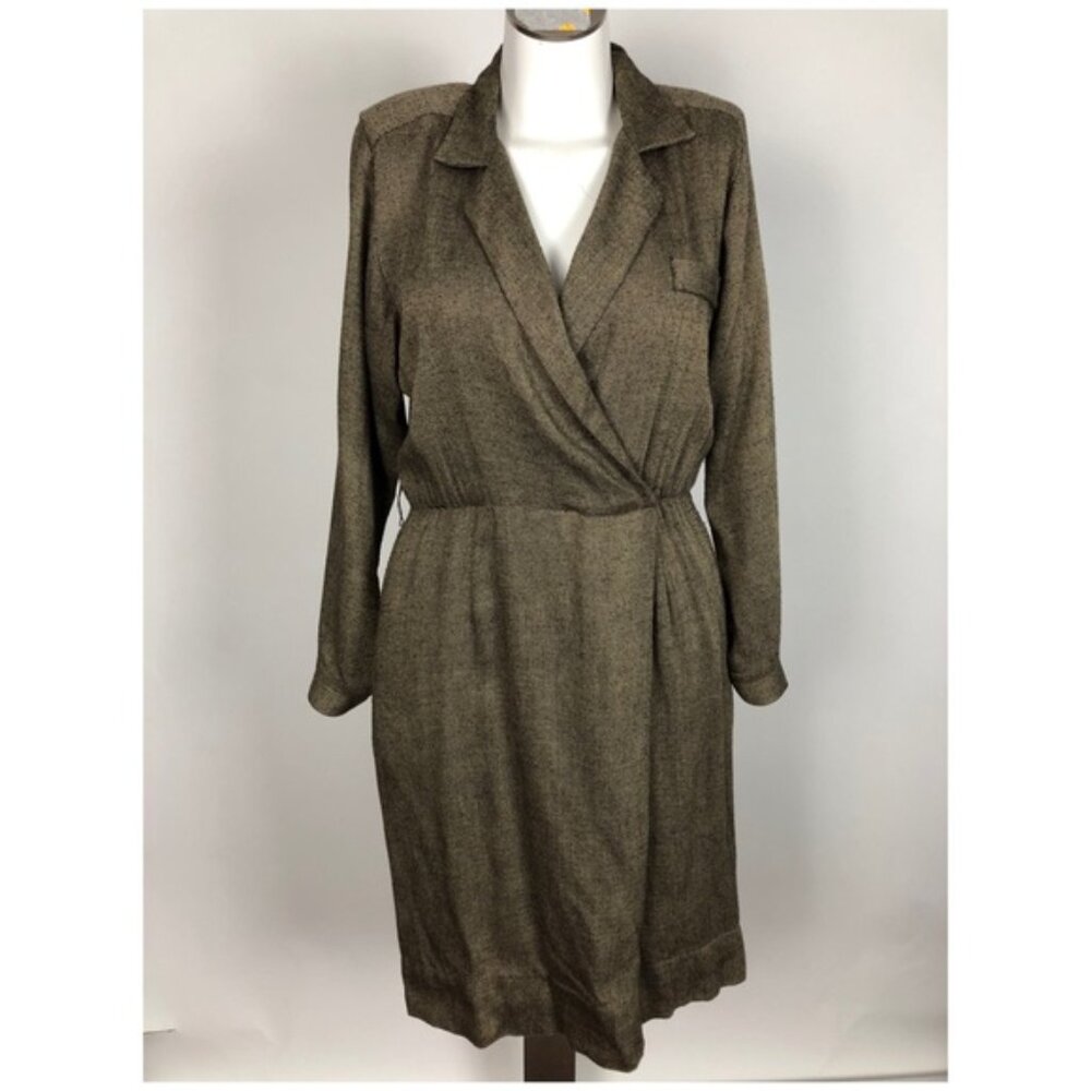 VINTAGE 60’s Sz 10 Wool Blend Wrap Dress I45
